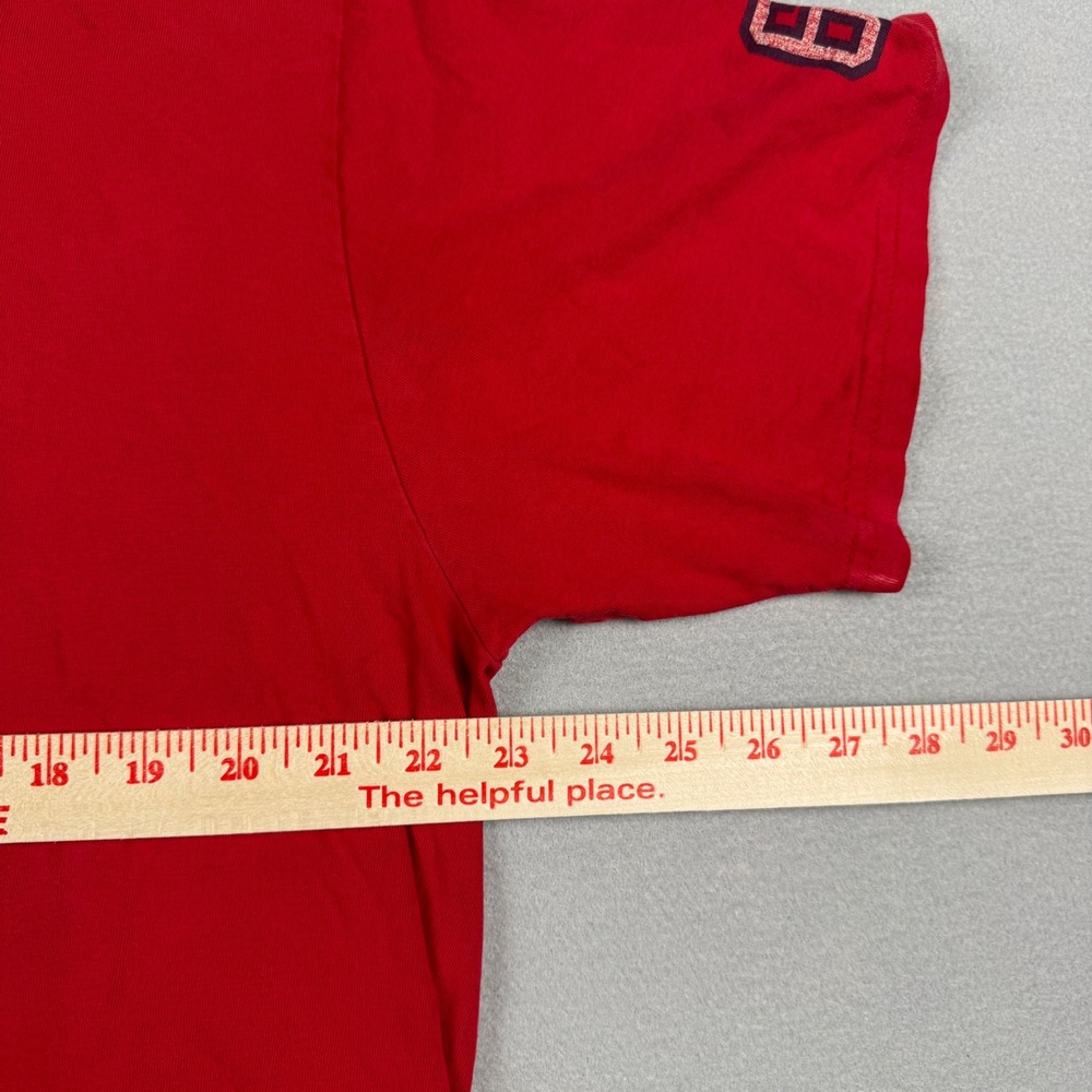 Polo Ralph Lauren Vintage Ringer T-Shirt Red Navy Blue Spellout 67 Mens Large - Picture 8 of 9